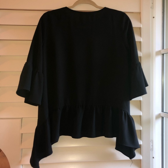 Black Ruffled Top - Picture 2 of 2